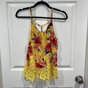 Yellow floral Womens tank top!